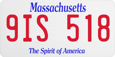 MA license plate 9IS518