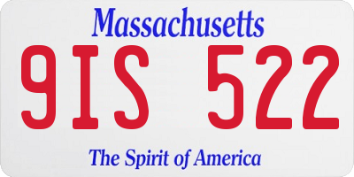 MA license plate 9IS522