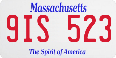 MA license plate 9IS523