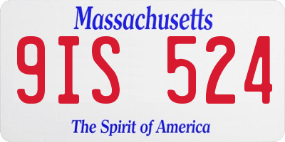 MA license plate 9IS524
