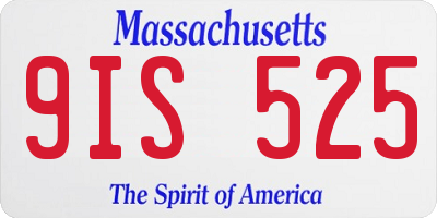 MA license plate 9IS525