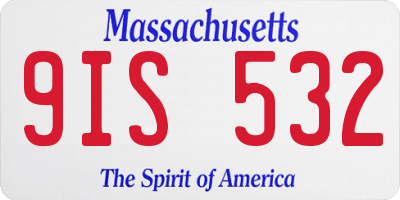 MA license plate 9IS532