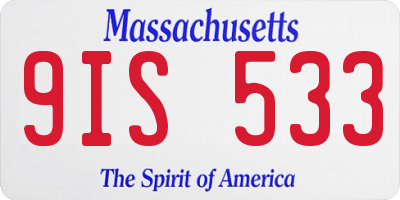 MA license plate 9IS533