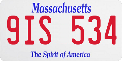MA license plate 9IS534