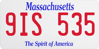 MA license plate 9IS535