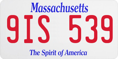 MA license plate 9IS539