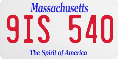 MA license plate 9IS540