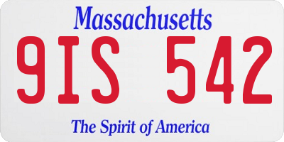 MA license plate 9IS542