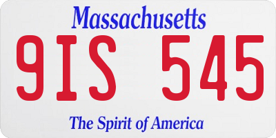 MA license plate 9IS545