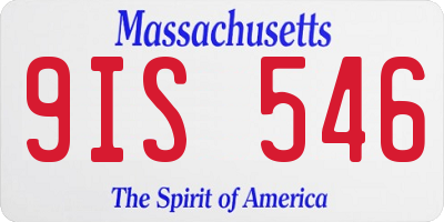 MA license plate 9IS546