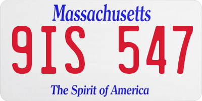 MA license plate 9IS547