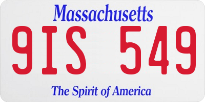 MA license plate 9IS549