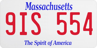MA license plate 9IS554
