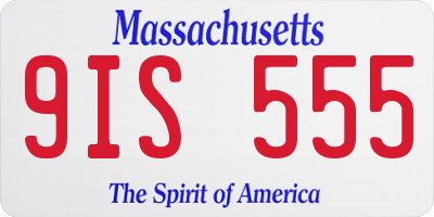 MA license plate 9IS555