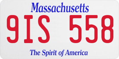 MA license plate 9IS558