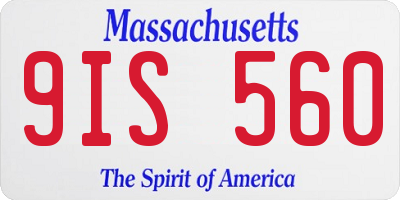 MA license plate 9IS560