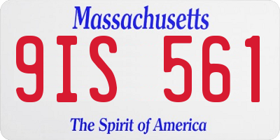 MA license plate 9IS561