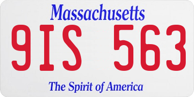 MA license plate 9IS563