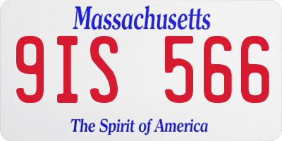MA license plate 9IS566