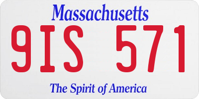 MA license plate 9IS571