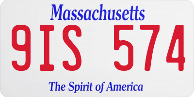 MA license plate 9IS574