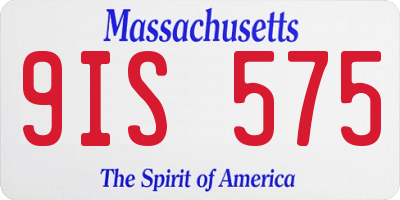MA license plate 9IS575
