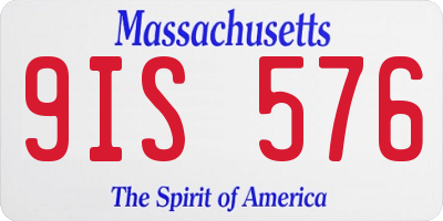 MA license plate 9IS576