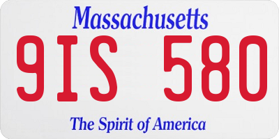 MA license plate 9IS580