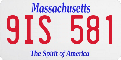MA license plate 9IS581