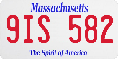 MA license plate 9IS582