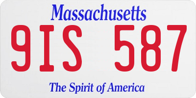 MA license plate 9IS587
