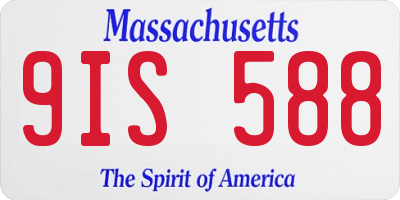 MA license plate 9IS588