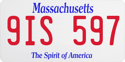 MA license plate 9IS597