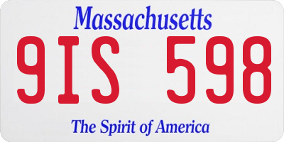 MA license plate 9IS598