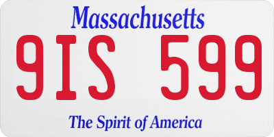 MA license plate 9IS599
