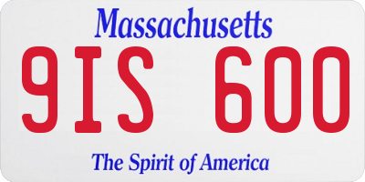 MA license plate 9IS600