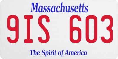 MA license plate 9IS603