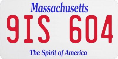 MA license plate 9IS604