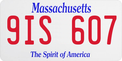 MA license plate 9IS607