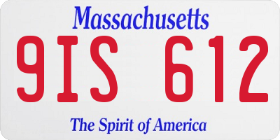 MA license plate 9IS612
