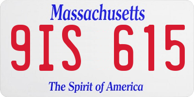 MA license plate 9IS615