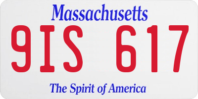 MA license plate 9IS617