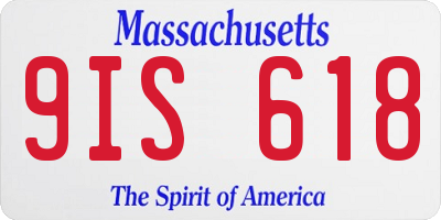 MA license plate 9IS618