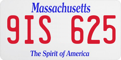 MA license plate 9IS625