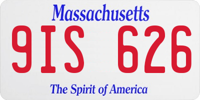 MA license plate 9IS626