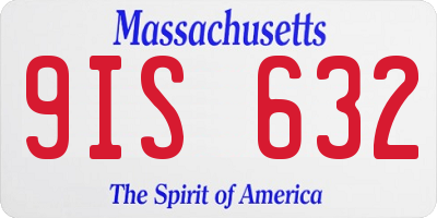 MA license plate 9IS632