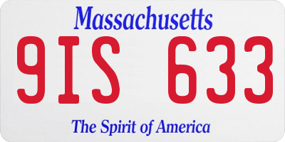 MA license plate 9IS633