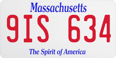 MA license plate 9IS634