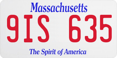 MA license plate 9IS635