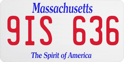 MA license plate 9IS636